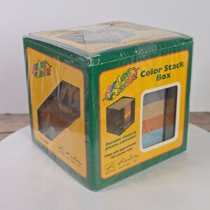 Vintage Herlitz Inc. Color Stack Box  Smoked Plastic Container With 700 Colored